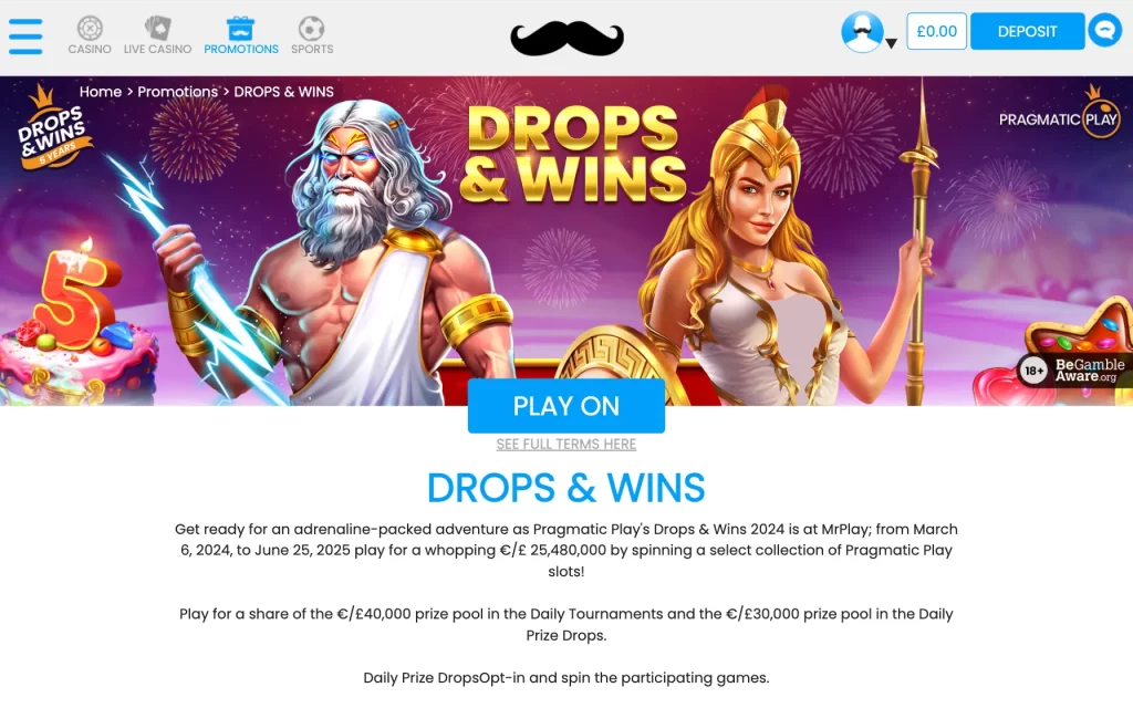 MrPlay Bonus Drops and Wins